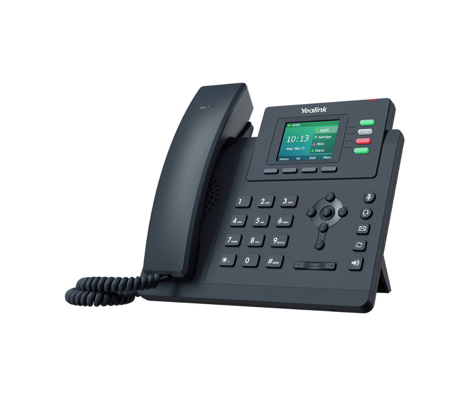 Yealink T33G VoIP desk phone angled view